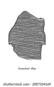 Scrible Design map of Swaziland Vector illustration .