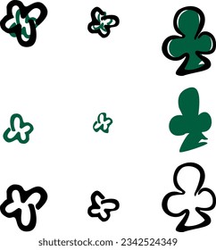 scrible flower and aclubs red and black vector