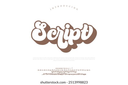 Script abstract Fashion font alphabet. Minimal modern urban fonts for logo, brand etc. Typography typeface uppercase lowercase and number. vector illustration