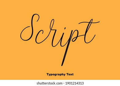 Script Calligraphy Black Text On  Yellow Background