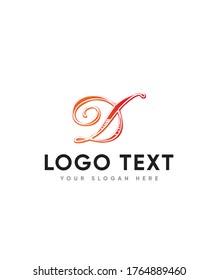 Script circus letter type D logo template, Vector logo for business and company identity 