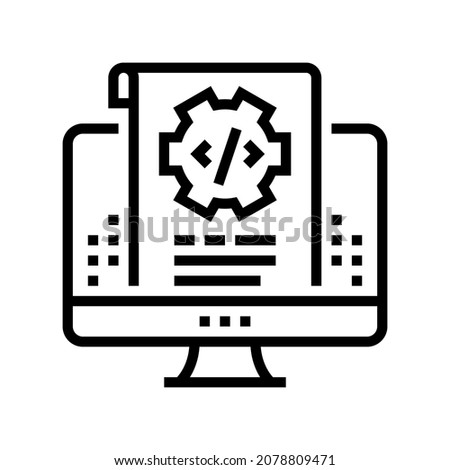 script code line icon vector. script code sign. isolated contour symbol black illustration