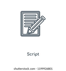 Script concept line icon. Linear Script concept outline symbol design. This simple element illustration can be used for web and mobile UI/UX.
