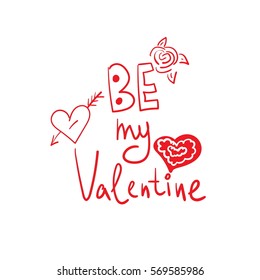 Script concept quote with text Happy Valentines Day. Vector illustration