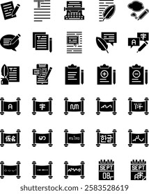 Script Day in Glyph Style Icon