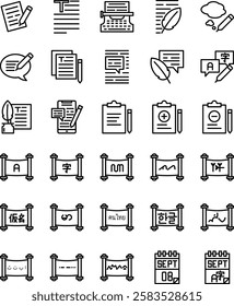 Script Day in Line Style Icon
