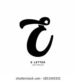 Script E initial letter vector logo template