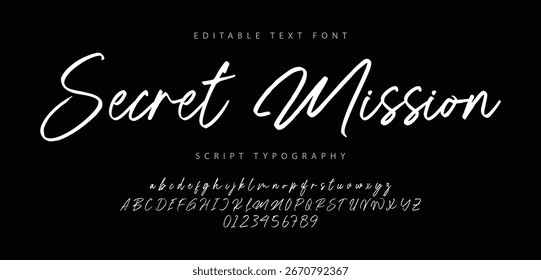 Script Elegant Signature Typeface. Lettering signature font isolated on background. brush style alphabet. Vector logo letters.
