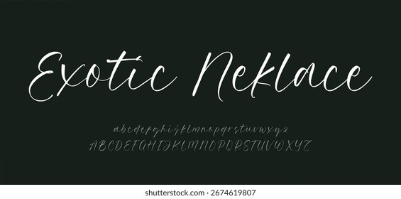 Tipo de Assinatura Elegante de Script. Fonte da assinatura da letra isolada no plano de fundo. alfabeto de estilo do pincel. Letras do logotipo vetorial.
