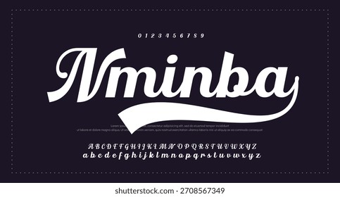 Script Elegant Signature Typeface. Letras fuente de la firma aislada en el fondo. alfabeto del estilo del pincel. Letras del logotipo del Vector.  