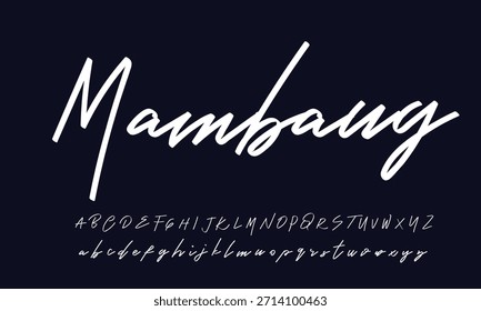 Script Elegant Signature Typeface. Letras fuente de la firma aislada en el fondo. alfabeto del estilo del pincel. Letras del logotipo del Vector. 