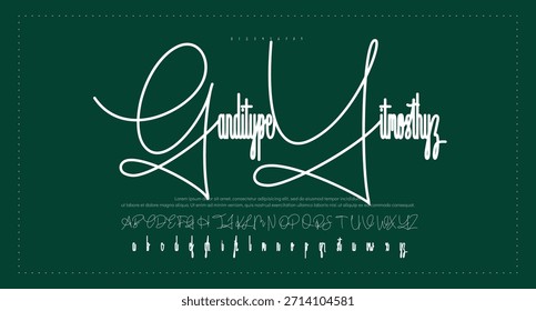 Script Elegant Signature Typeface. Lettering signature font isolated on background. brush style alphabet. Vector logo letters.