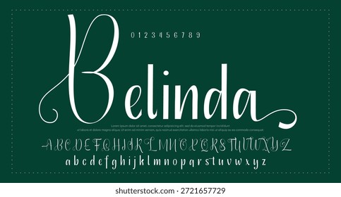 Script Elegant Signature Typeface. Letras fuente de la firma aislada en el fondo gris. alfabeto del estilo del cepillo. Letras del logotipo del Vector.