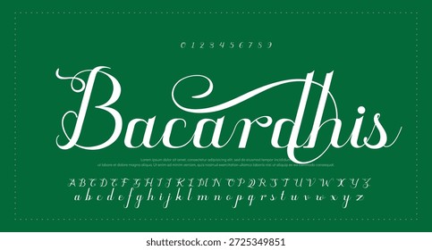 
Script Elegant Signature Typeface. Lettering signature font isolated on grey background. brus style alphabet. Vector logo letters