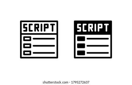 Script for Film or Movie or Drama Icon, Logo, Vector