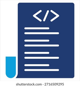 Estilo de icono azul plano de script