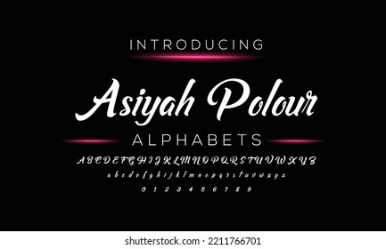 Script Font. Brush painted letters. Vector hand drawn alphabet