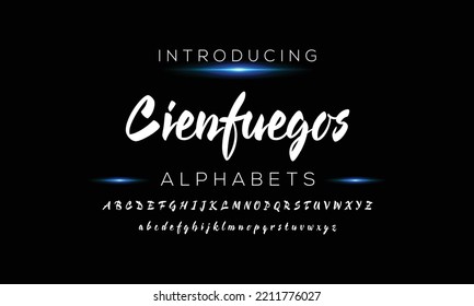 Script Font. Brush painted letters. Vector hand drawn alphabet