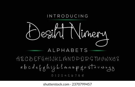 script font design. Vector alphabet.