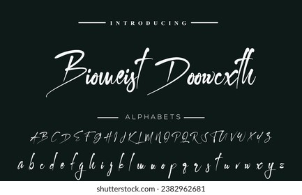 script font design. Vector alphabet.