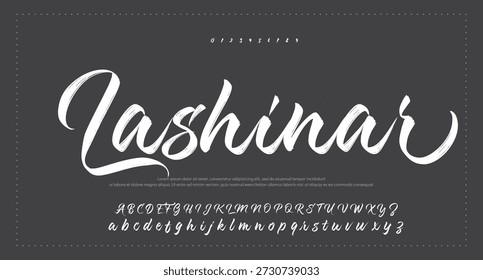 Efecto de texto brillante de remolino elegante de fuente de script