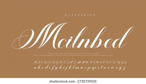 Efecto de texto brillante de remolino elegante de fuente de script