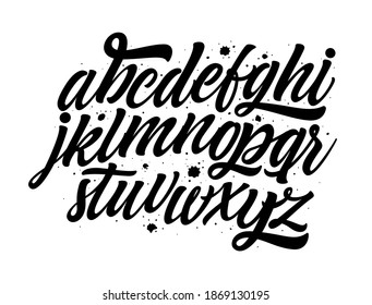 Script font. Hand Lettering and Custom Typography art for Designs: Logo, Cards, etc. Vector Brush Typeface.