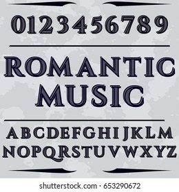 script  font handcrafted vector romantic music