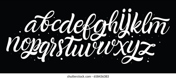 Script font. Vector brush letters. 