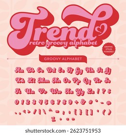  Script Groovy Retro Vintage Bold Font  alphabet vector file 