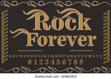 script handcrafted vector calligraphy font typeface rock forever