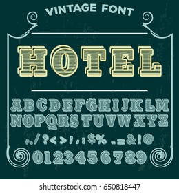 script handcrafted vector calligraphy font typeface,vector,labels,illustration,letters,grunge,graphics,banners,vintage in design with decoration named hotel