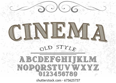 script handcrafted vector calligraphy font typeface,vector,labels,illustration,letters,grunge,graphics,banners,vintage in design with decoration named cinema