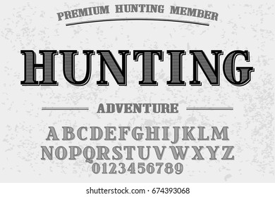 script handcrafted vector calligraphy font typeface,vector,labels,illustration,letters,grunge,graphics,banners,vintage in design with decoration named hunting