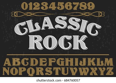 script handcrafted vector calligraphy font typeface,vector,labels,illustration,letters,grunge,graphics,banners,vintage in design with decoration named- classic rock