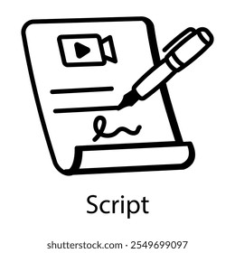 Ícone de script no estilo de linha 