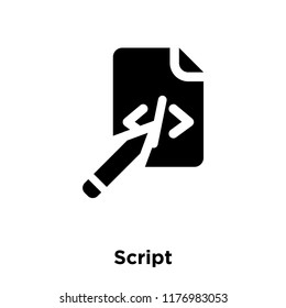 Script icon vector isolated on white background, logo concept of Script sign on transparent background, filled black symbol