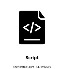 Script icon vector isolated on white background, logo concept of Script sign on transparent background, filled black symbol