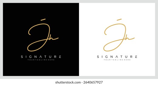 Script Letter JH Luxury logo design