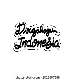 Script lettering hand drawing independence day indonesia