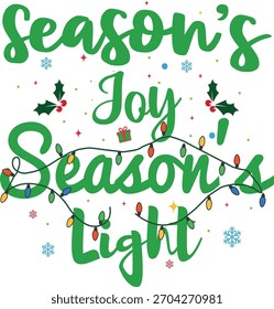 Script Lettering Season's Joy, Season's Light