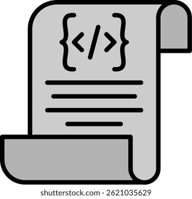 Script Line Filled Vector Icon Design