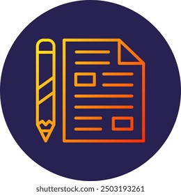 Script Line Gradient Icon Design