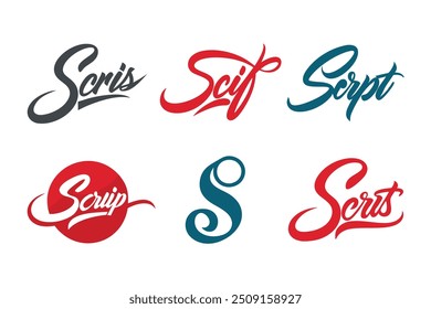 Ilustração artística de logotipo de script para design de marca imaginativo e dinâmico