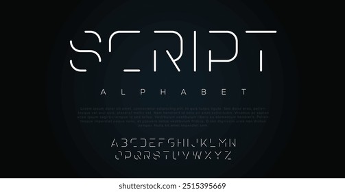 Script Logotipo de alfabeto tipográfico de lujo mínimo. Tipografía belleza moda elegante minimalista serif italic Fuentes decorativas boda vintage retro logotipos. Ilustración vectorial