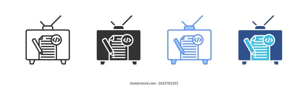 Vetor de Definição de Ícone de Estilo Múltiplo de Script
