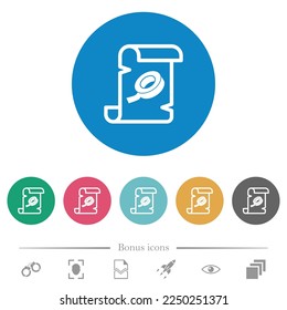 Script patch flat white icons on round color backgrounds. 6 bonus icons included.