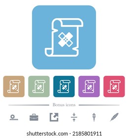 Script patch white flat icons on color rounded square backgrounds. 6 bonus icons included