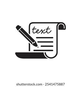 Script With Pencil Icon - on white background