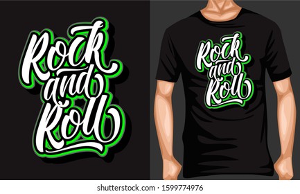 script rock and roll lettering typography. inspiration and motivational typography quotes for t-shirt and poster design illustration - vector
